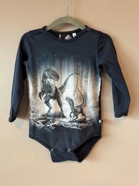 Molo x Jurassic World Blue and Beta Black Organic Cotton Bodysuit Size 12 months